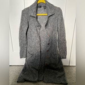 Moda International Gray Mohair Blend Women’s Duster Sweater Size M